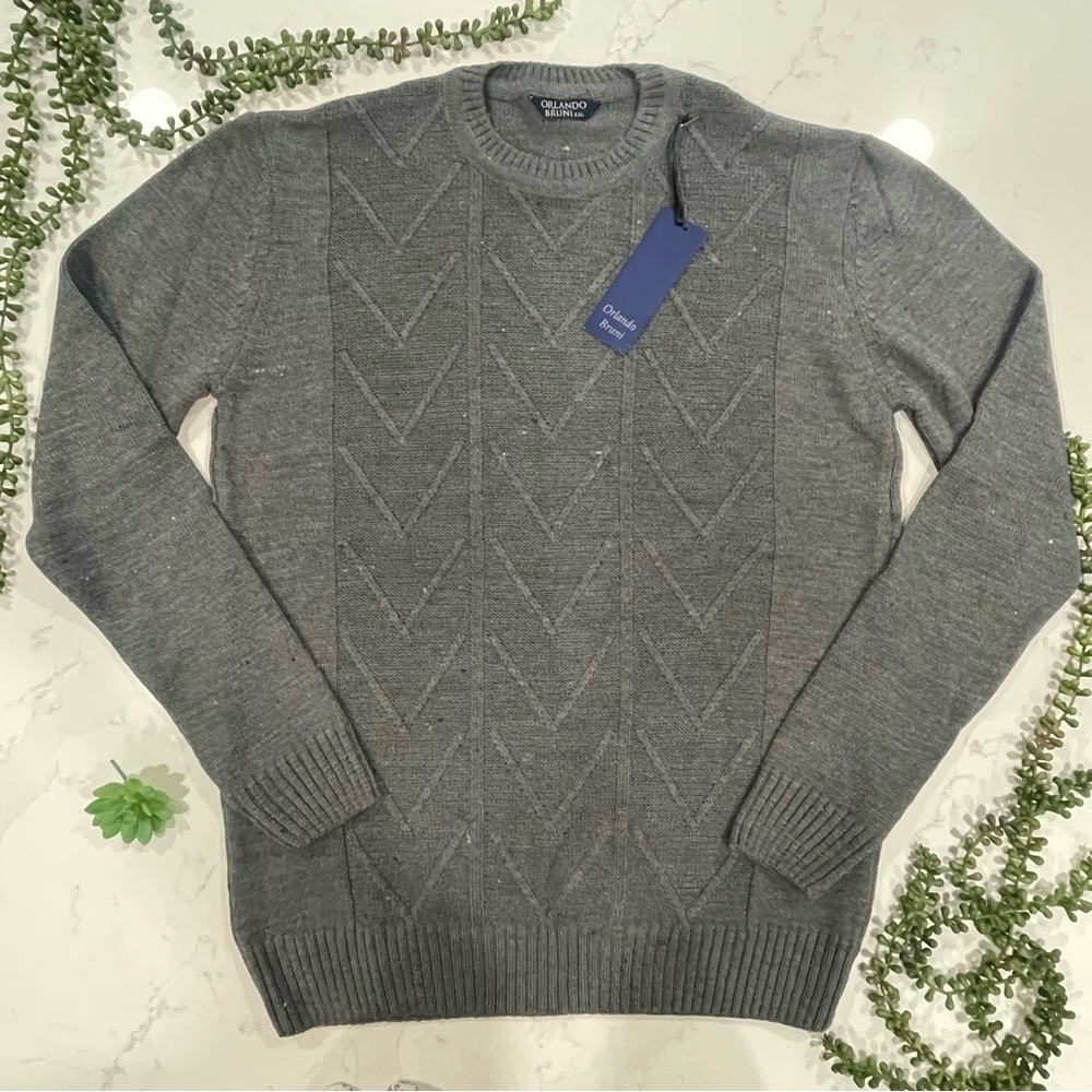 Orlando Bruni Gray Men’s XXL Sweater - Italy